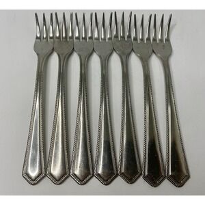 National Stainless NST88 Japan Cocktail Forks Stainless 7 Rope Edge Flatware